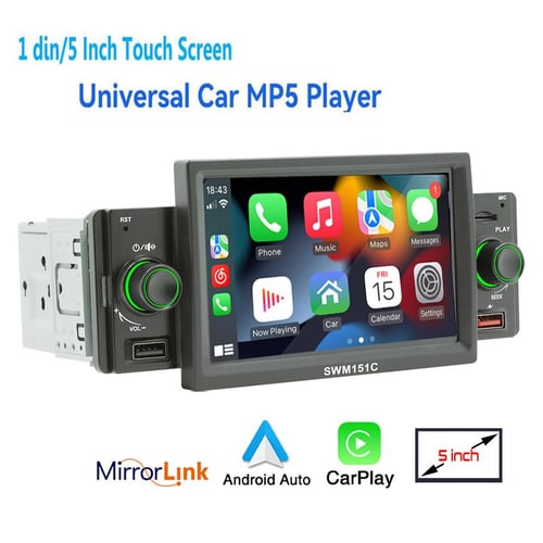 1 Din 6.2 inch CarPlay Car Radio Bluetooth Android-Auto MP5 Player Hand  Free USB FM Receiver Stereo Audio System Head Unit F170C