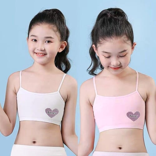 Cheap 8-16 Years Girls Training Bra Teenage Girl Breathable Teenager  Brassiere Cotton Girls Student Sports Bras