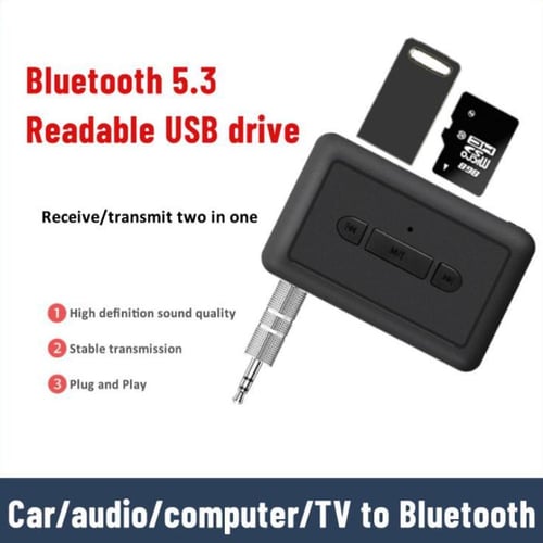 3 In 1 Car Bluetooth 5.3 Receiver Transmitter Adapter TX/RX 3.5mm