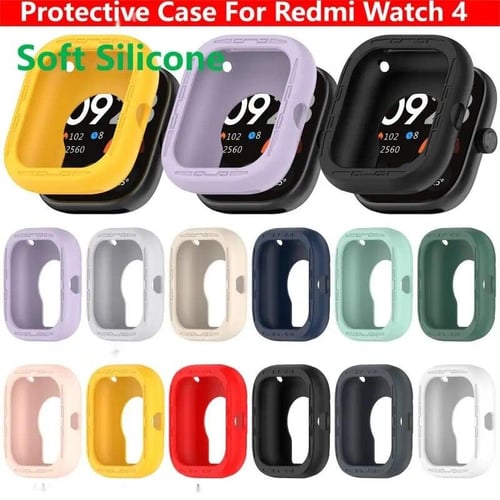 Fit for Xiaomi Redmi Watch 3 Case for Women Men, Redmi Watch 3  Lite Colorful Silicone Protective Case Plated Bumper Sleeve Shell Frame  Screen Protector Cover for Redmi Watch 3 Active (