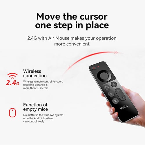 WeChip R2 Air Remote,2.4G Wireless Backlit Voice Remote with Keyboard, for  Android TV Box/PC/Projector/HTPC(Not Compatible with Most Smart TV)-Black
