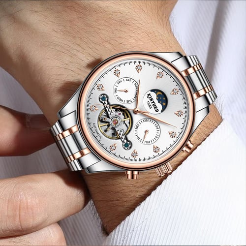 Kinyued automatic discount mechanical tourbillon watch