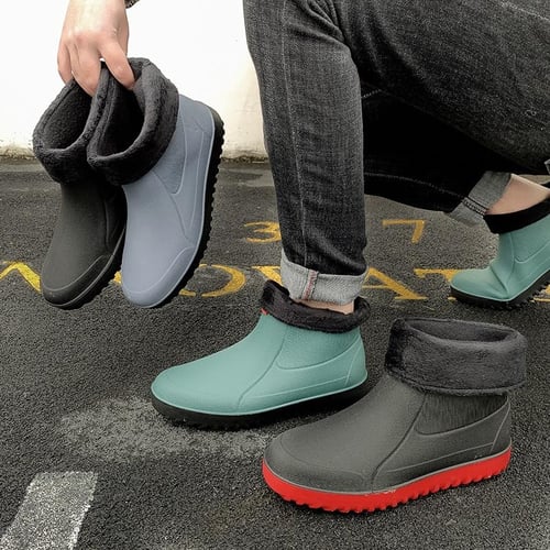 Winter Rain Shoes for Men Warm Outdoor Fishing Boots Waterproof