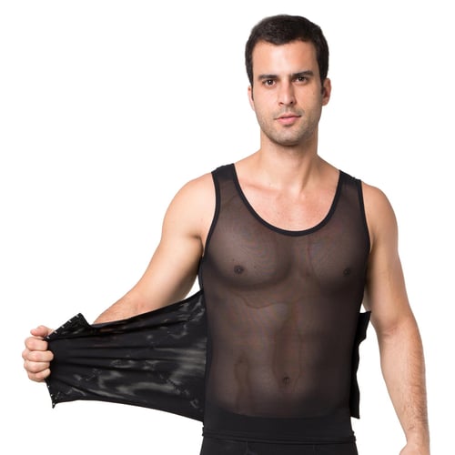 Men Sweat Sauna Body Shaper Vest Waist Trainer Slimming Tank Top Shapewear