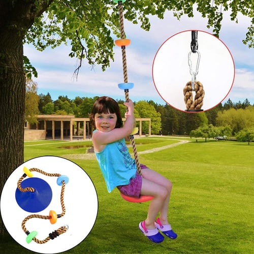 Great home)12'' Climbing Rope With Platform & Disc Tree Swing Seat