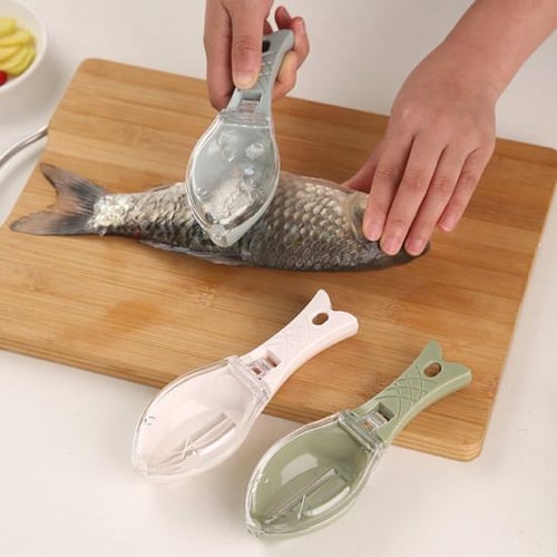 Fish Scaler Convenient Fish Scale Remover Cleaner Fish Shape Scraper with  Storage Container for Home Kitchen - buy Fish Scaler Convenient Fish Scale  Remover Cleaner Fish Shape Scraper with Storage Container for