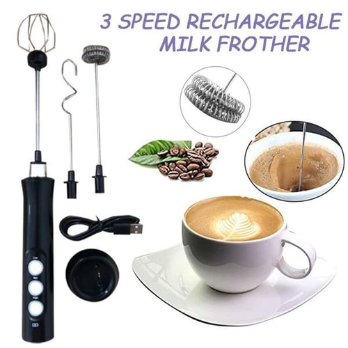 1PC Rechargeable Electric Milk Frother Blender 3 In 1 Handheld Foamer High  Speeds Drink Mixer For Coffee Cappuccino Egg Stirring