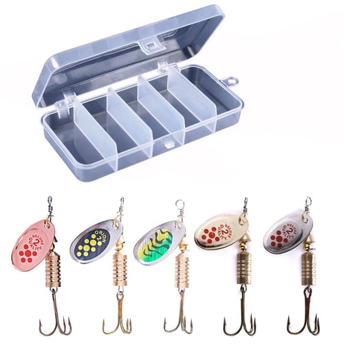 5PCS Blade Rotating Spinner Metal Lure Set Brass Hard Artificial Spoon Bait  with box Copper Freshwater Creek Trout Fishing Tackle - buy 5PCS Blade  Rotating Spinner Metal Lure Set Brass Hard Artificial