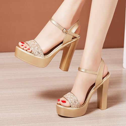 Gold summer outlet heels