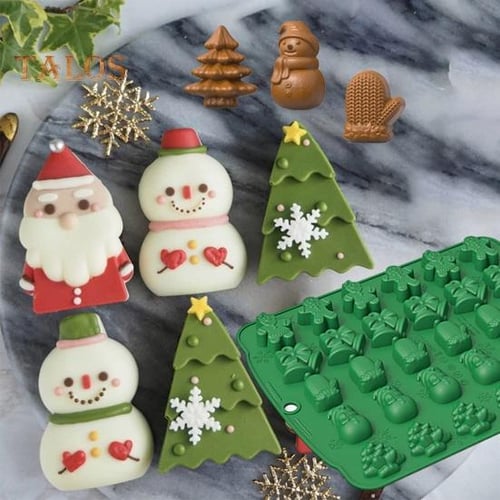 Non-Stick Silicone Christmas Series Chocolate Baking Mold 2 pcs