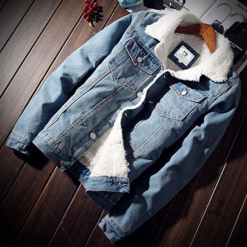 Plus velvet denim jacket thick jacket 2024 imitation lamb cotton coat cotton clothing