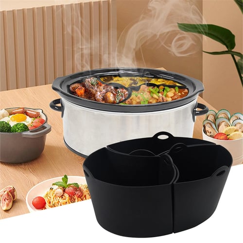 Slow Cooker Liners Reusable Divider, Safe Silicone Cooking Bags Fit 7-8  Quarts Oval Or Round Pot 2p