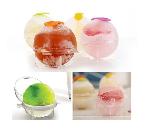 4 Large Ball Maker Whiskey Mould Big Mold Sphere Round Ice Cube