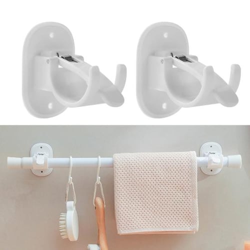 2Pcs Hook Easy Install Telescopic Rod Hanger No Drilling Strong Adhesive  Sturdy Waterproof Shower Curtain Rod Brackets - buy 2Pcs Hook Easy Install  Telescopic Rod Hanger No Drilling Strong Adhesive Sturdy Waterproof