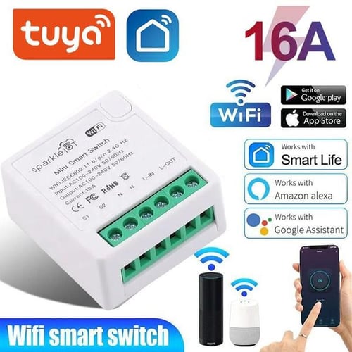 Tuya 16A Mini Smart Wifi DIY Switch Supports 2 Way Control, Smart Home  Automation Module, Works With Alexa Google Home Smart Life App 1PC - buy  Tuya 16A Mini Smart Wifi DIY