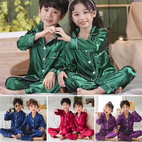 Two-Piece Suit Children's Warm Set Clothes Boys Girls Long Johns Pajamas  Kids Thermal Underwear Solid Colors Color: light blue, Kid Size: 120cm