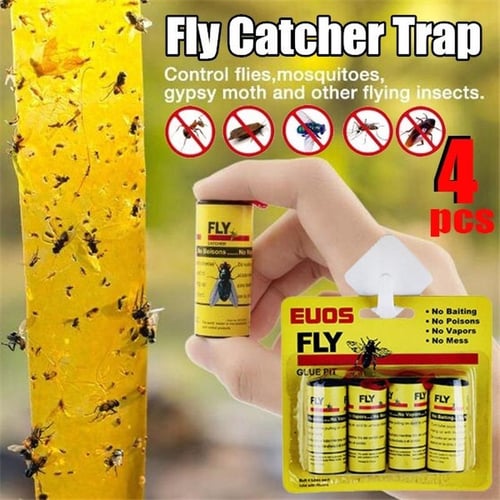 4pcs/pack Fruit Fly Paper Trap, Insect Control Catcher For Indoor