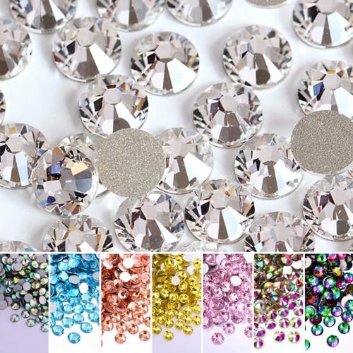 1 Bag Sparkling Resin Rhinestones Eco-friendly Flat Bottom Nail