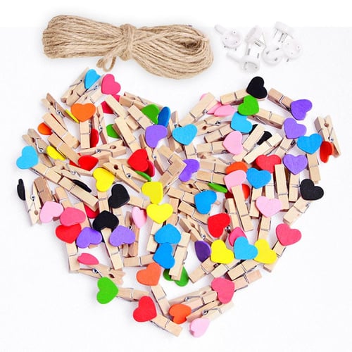 Nikita) 50pcs Love Heart Small Wooden Clothespin Craft Clips DIY Photo  Cards Peg - buy (Nikita) 50pcs Love Heart Small Wooden Clothespin Craft  Clips DIY Photo Cards Peg: prices, reviews