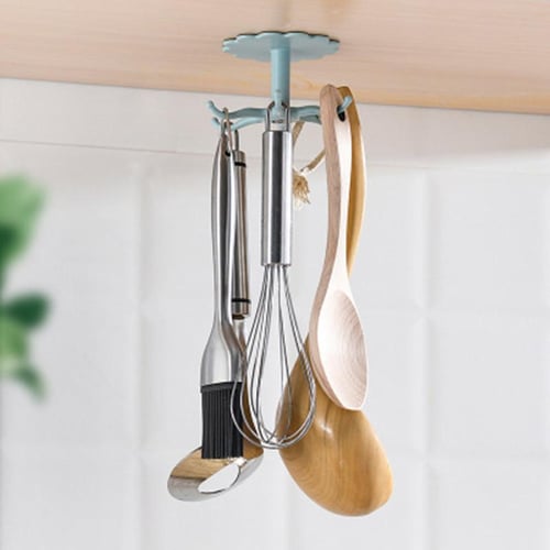 2pcs Double-Row Hook Hanging Cup Holder Kitchen Hook Rack Punch