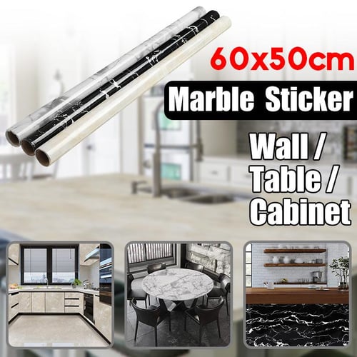 Marble Self Adhesive Wall Stickers Kitchen Cabinet Waterproof Oil