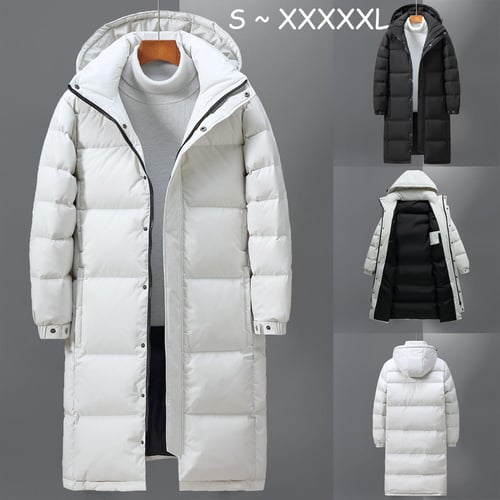 Winter Black Long Down Jacket For Male And Female Couples Korean Version  Loose And Extra Long Thickened Over Knee Jacket - AliExpress