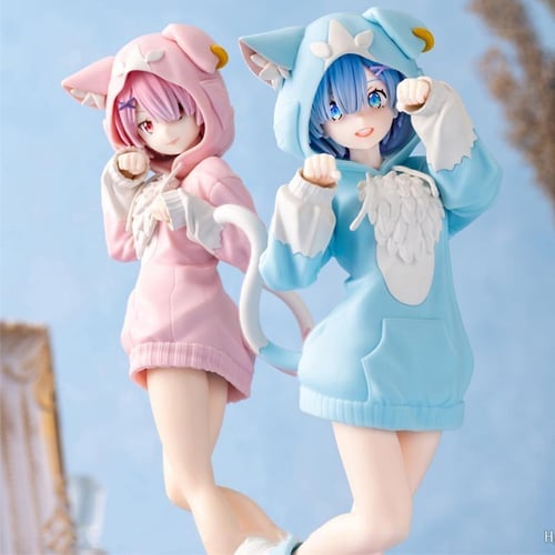 Re ZERO Starting Life In Another World Ram Rem Anime Girl Figure Fluffy Pack Ram Rem Action Figure Adult Model Doll Toys buy Re ZERO Starting Life