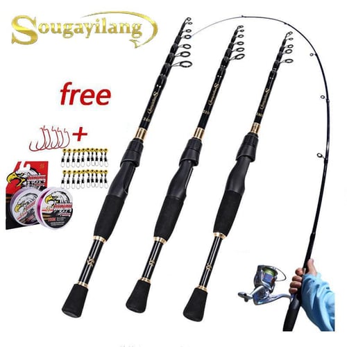 Spinning Fishing Rod Sets 1.8-2.4m Carbon Fishing Pole Strong