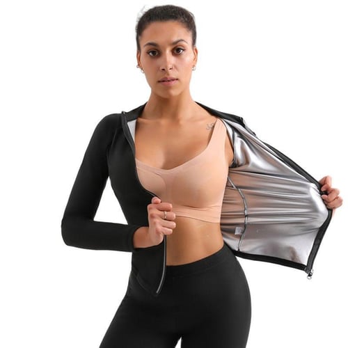 Sauna Suit for Women Sweat Jacket Long Sleeve Shirt Workout Slimming Zipper Tops  Body Shaper Exercise Gym Fitness Training Vest - buy Sauna Suit for Women  Sweat Jacket Long Sleeve Shirt Workout