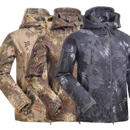 Men's Waterproof Soft Shell Camouflage Jacket Winter Warm Fleece Python  Camo Military Jacket Army Tactical Outdoor Hooded Coat Hunting Clothes -  buy Men's Waterproof Soft Shell Camouflage Jacket Winter Warm Fleece Python