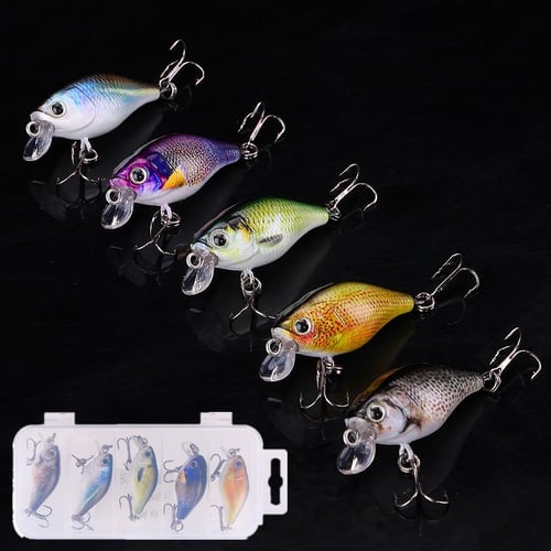 5pcs Crank Baits Topwater Hard Fishing Lure for Trout Bass Perch