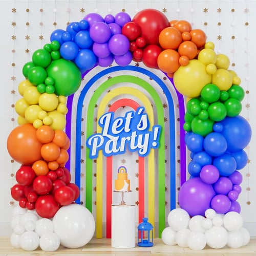 143Pcs 7Colors Rainbow Latex Balloons Wedding Baby Shower Globos