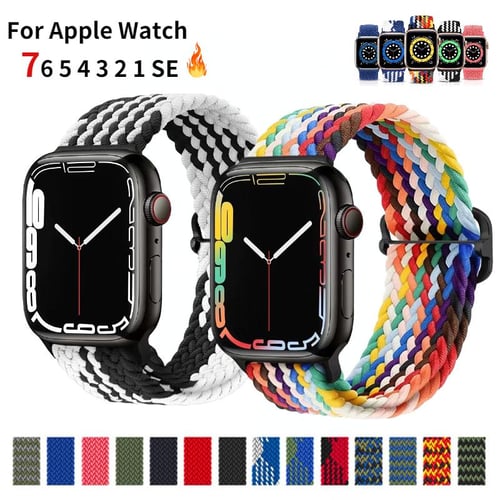 For Apple watch band 44mm 40mm 45mm 49mm 41mm 45 mm correa Braided Solo  Loop bracelet iWatch series 8 9 3 se 5 6 7 Ultra 2 Strap