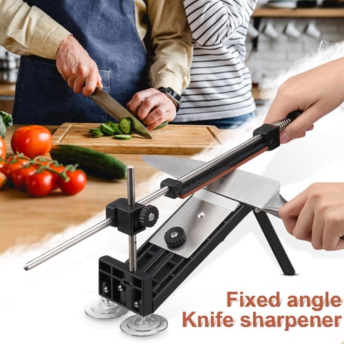 Professional Knife Sharpener All stainless Steel Kitchen Sharpening  Grinding System Tools Fix-angle with 4 Whetstone 