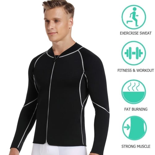Men Weight Loss Sweat Suit Workout Shirt Body Shaper Fitness Long Sleeve  Jacket Gym Top Shapewear - buy Men Weight Loss Sweat Suit Workout Shirt  Body Shaper Fitness Long Sleeve Jacket Gym