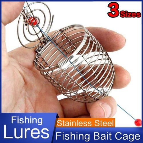 Fishing Bait Cage Fish Bait Lure Copper Trap Basket Feeder Holder
