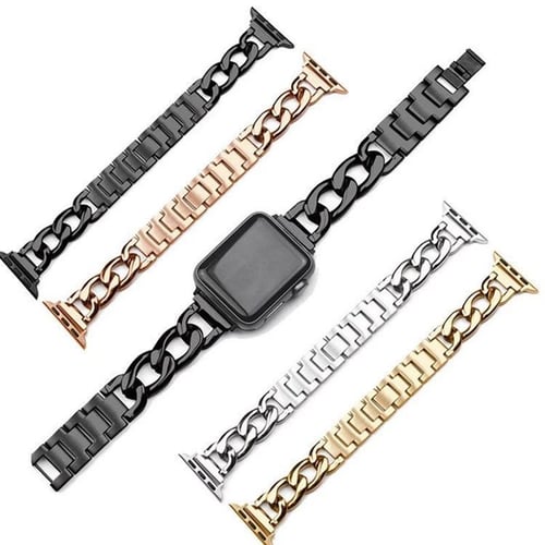 Cuban Link Bracelet For Apple Watch Band 40mm 41mm 38mm 44mm 45mm