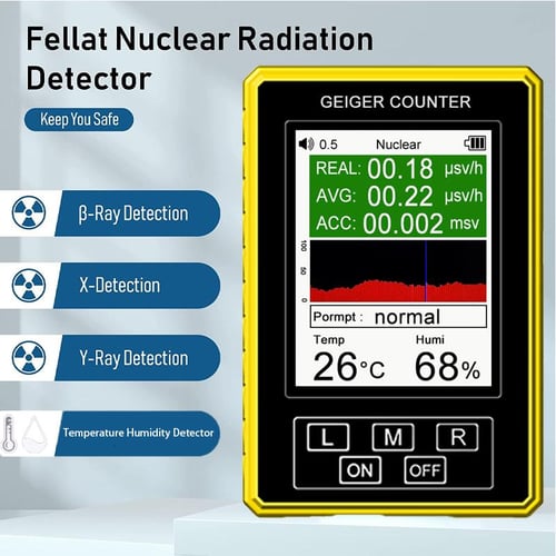 Portable Geiger Counter, Electromagnetic Nuclear Radiation Detector