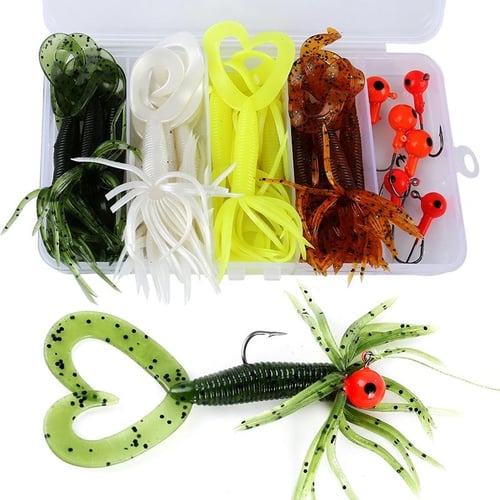 Fishing Jig Artificial Squid Fishing Lure Soft Bait with Jig Hooks