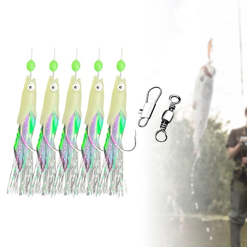 5pcs Fishing Freshwater Fishing Rigs String Hook Flash Luminous