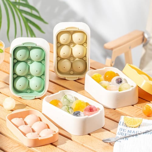 2pcs Sphere Silicone Ice Tray With Lid, Suitable For Food Storage