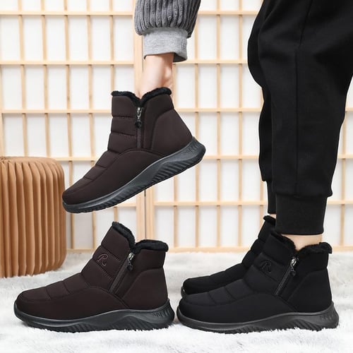 Mens Snow Boots Womens Winter Boots Waterproof Fur Lined Warm Lightweight  Ankle Boots High Top Slip On Anti-Slip Casual Outdoor Shoes Booties 