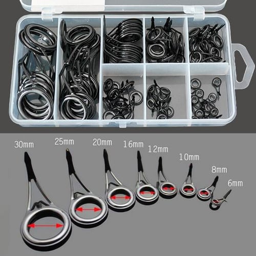 40pcs 10 Sizes 0.18in to 1.18in Fishing Rod Ceramic Guide Rings