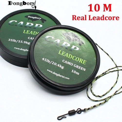10M Carp Fishing Line Leadcore 35 45 55LB Camo Green Leader Lead