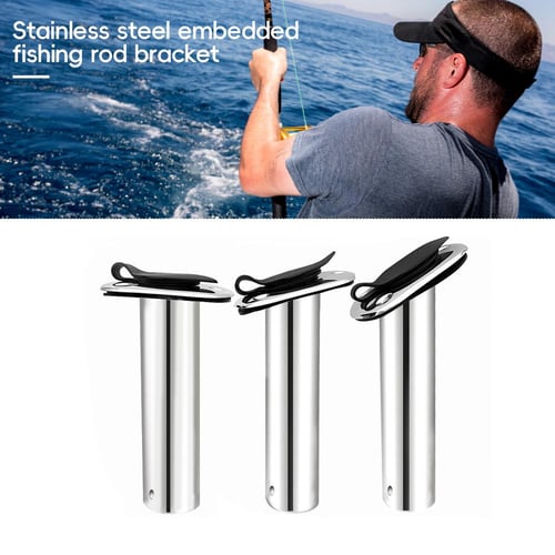 2 Pieces Stainless Steel Flush Mount Fishing Rod Holder 15 Degreet