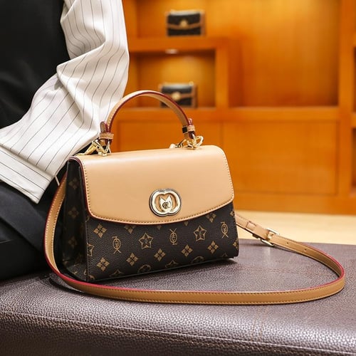 Retro Small Square Bag Female Genuine Leather Handbag Crossbody