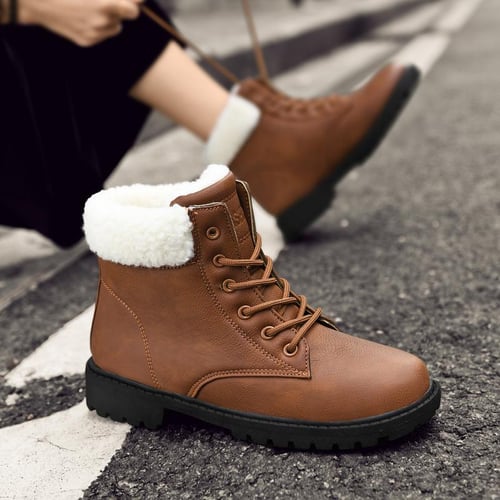 Fur lined winter hot sale ankle boots