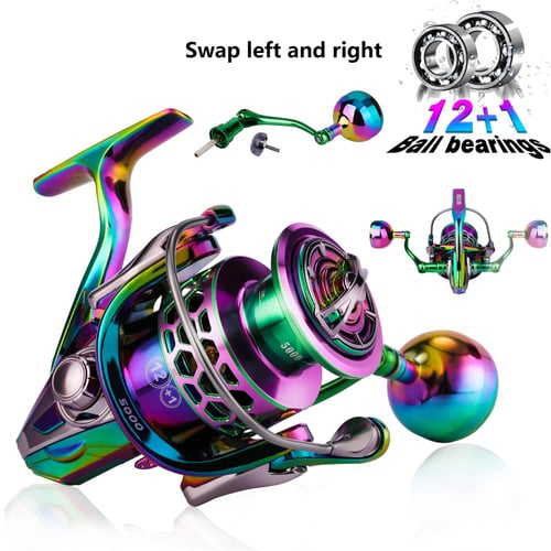 SOUGAYILANG Spinning Fishing Reel Gear Ratio 5.5:1 12+1BB Light Weight  Ultra Smooth Saltwater Colorful Fishing Wheel Max drage 10kg - buy SOUGAYILANG  Spinning Fishing Reel Gear Ratio 5.5:1 12+1BB Light Weight Ultra
