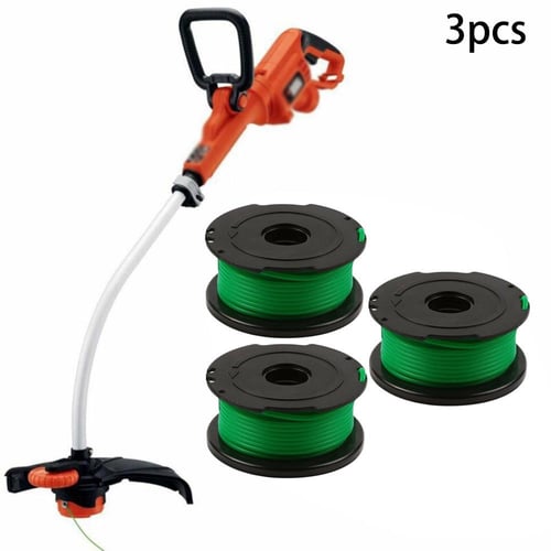 3 Pack Trimmer Spool Line With Cap For Black & Decker GL7033