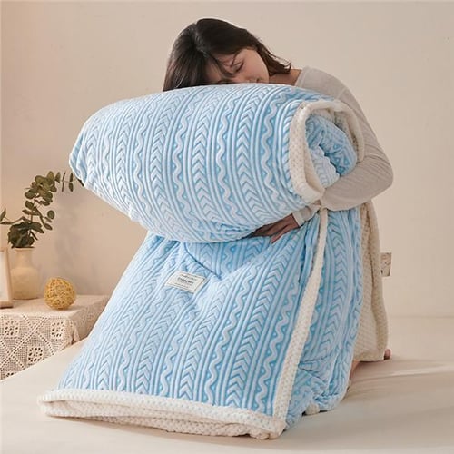 Winter Warm Thick Blankets Velvet Blanket Soft Throw Sofa Cover Bed Cover  Double Sided Solid Color Plush Blanket Bedspread